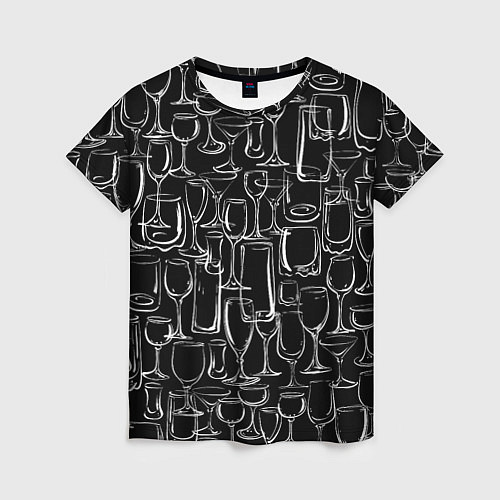 Женская футболка Стеклянный бармен / 3D-принт – фото 1