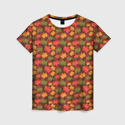 Женская футболка Maple leaves / 3D-принт – фото 1