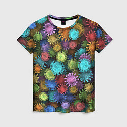 Женская футболка Разноцветные вирусы