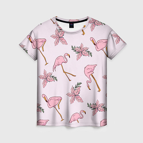 Женская футболка Розовый фламинго / 3D-принт – фото 1