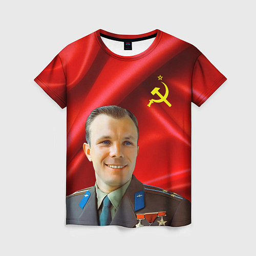 Женская футболка Юрий Гагарин / 3D-принт – фото 1