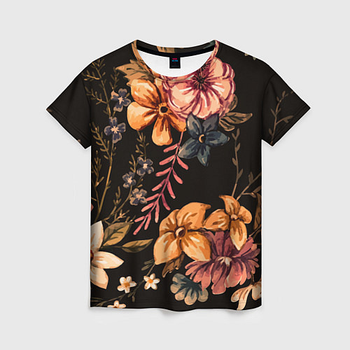 Женская футболка Цветы / 3D-принт – фото 1