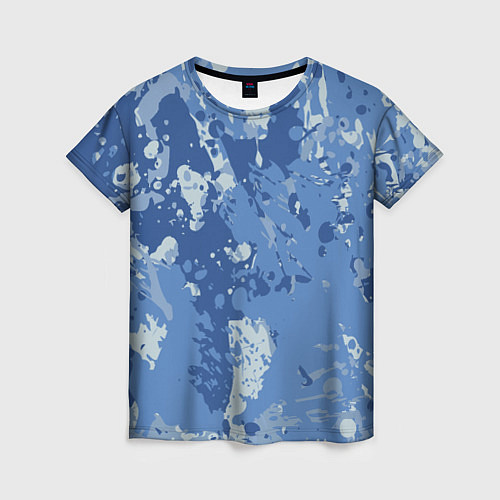Женская футболка КАМУФЛЯЖ BLUE / 3D-принт – фото 1