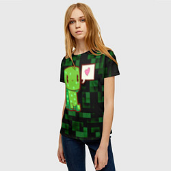 Футболка женская Minecraft Creeper, цвет: 3D-принт — фото 2