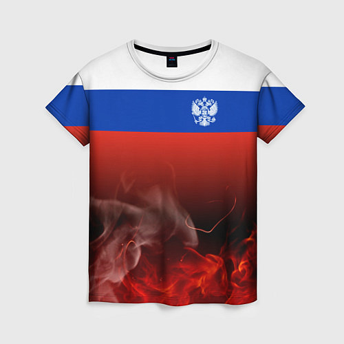 Женская футболка Россия огонь / 3D-принт – фото 1