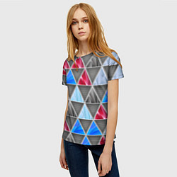 Футболка женская ТРЕУГОЛЬНИКИ, цвет: 3D-принт — фото 2