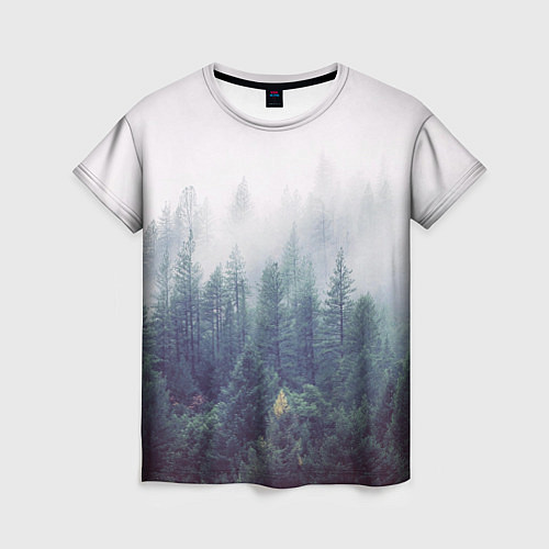 Женская футболка Сибирский лес / 3D-принт – фото 1
