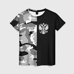 Женская футболка Россия камуфляж