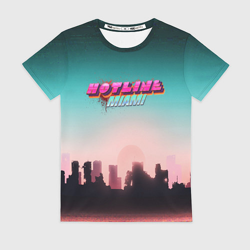Женская футболка HOTLINE MIAMI / 3D-принт – фото 1