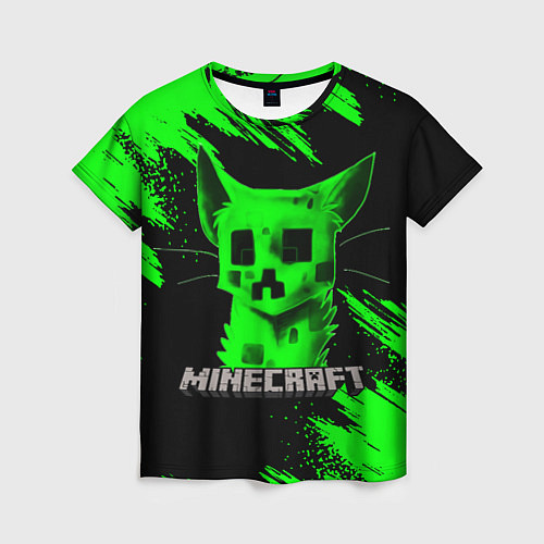 Женская футболка MINECRAFT CREEPER CAT / 3D-принт – фото 1