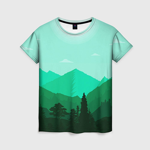 Женская футболка Горы пейзаж дикая природа / 3D-принт – фото 1