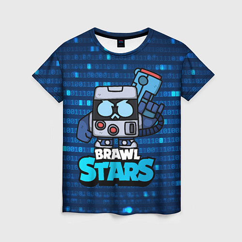 Женская футболка Virus 8 bit brawl stars Blue / 3D-принт – фото 1