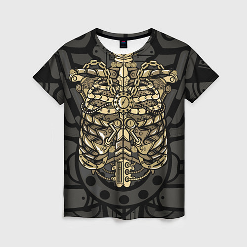 Женская футболка Стимпанк Скелет / 3D-принт – фото 1