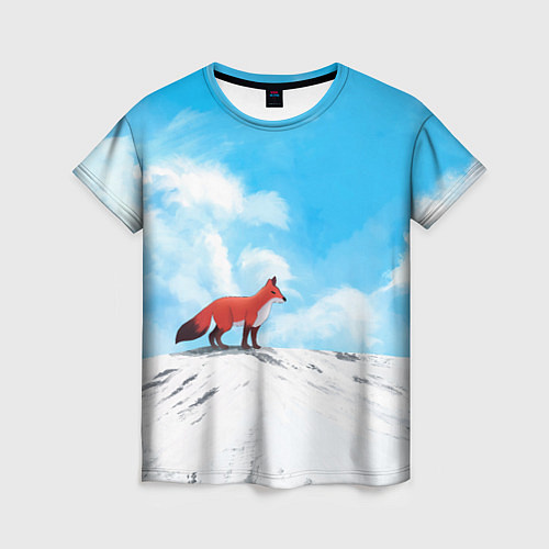 Женская футболка Лиса и небеса / 3D-принт – фото 1