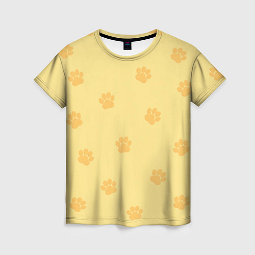 Женская футболка Кошачьи следы / 3D-принт – фото 1