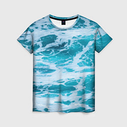 Женская футболка Вода волны пена море