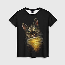 Женская футболка Дымчато-световой кот