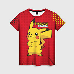 Футболка женская Pikachu Pika Pika, цвет: 3D-принт