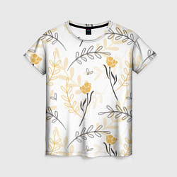 Женская футболка Рисованные Цветы