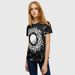 Футболка женская Каллиграфия на чёрном фоне, цвет: 3D-принт — фото 2