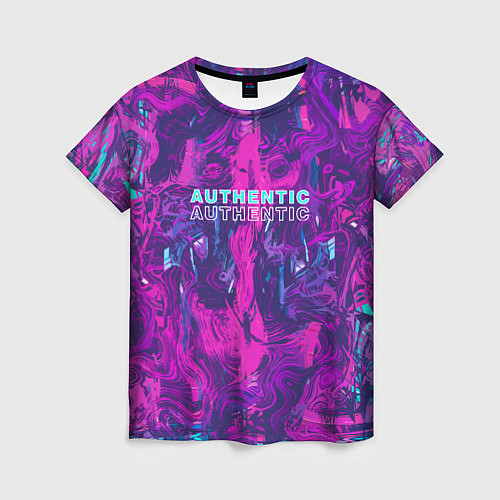 Женская футболка AUTHENTIC / 3D-принт – фото 1