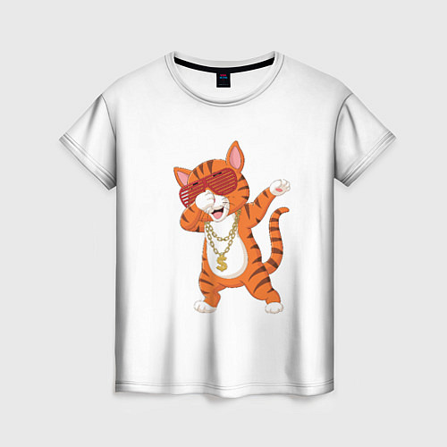 Женская футболка Dab кот / 3D-принт – фото 1