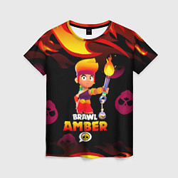 Футболка женская BRAWL STARS AMBER, цвет: 3D-принт