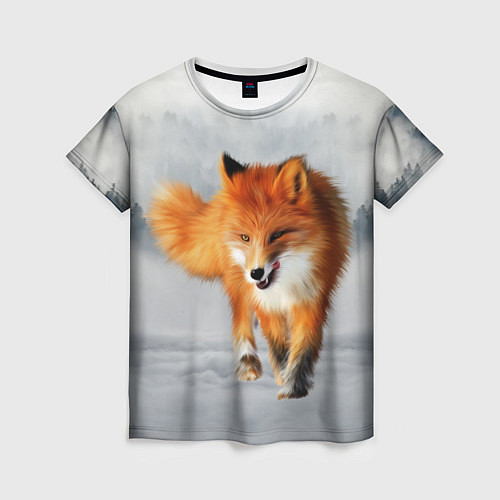 Женская футболка Лиса Fox / 3D-принт – фото 1