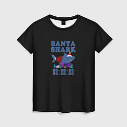 Женская футболка Santa shark