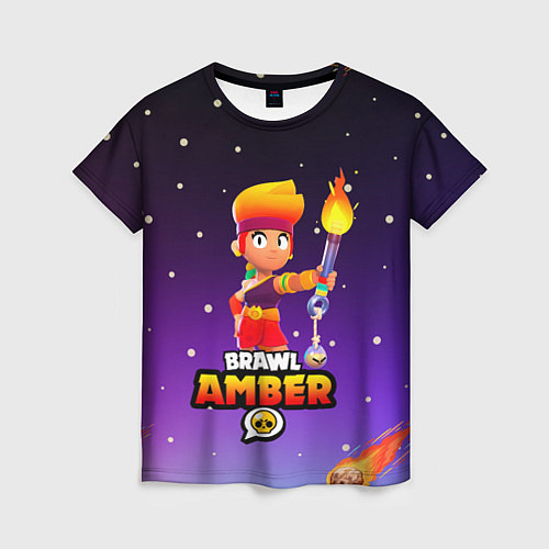 Женская футболка BRAWL STARS AMBER / 3D-принт – фото 1