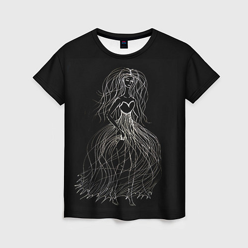 Женская футболка Девушка - призрак / 3D-принт – фото 1