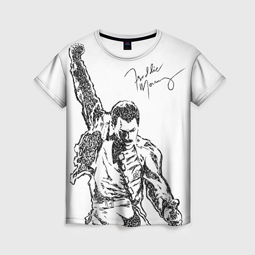 Женская футболка Freddie Mercury / 3D-принт – фото 1
