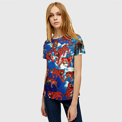 Футболка женская Тигры, цвет: 3D-принт — фото 2