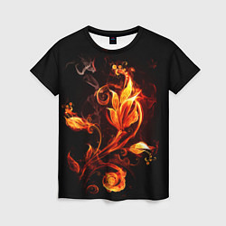 Женская футболка Огненный цветок