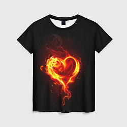 Женская футболка Пламенное сердце