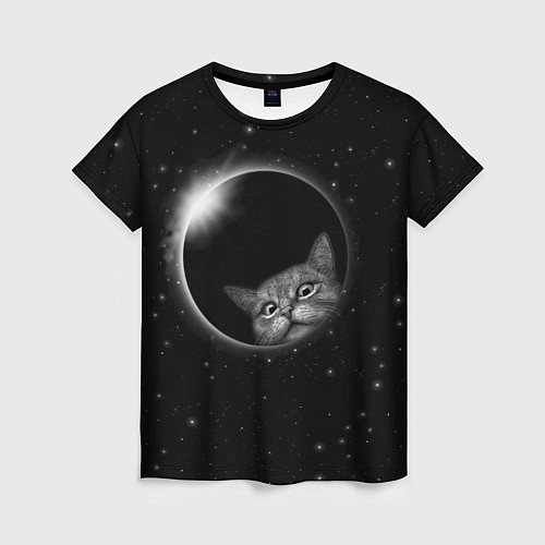Женская футболка Кот в Космосе / 3D-принт – фото 1