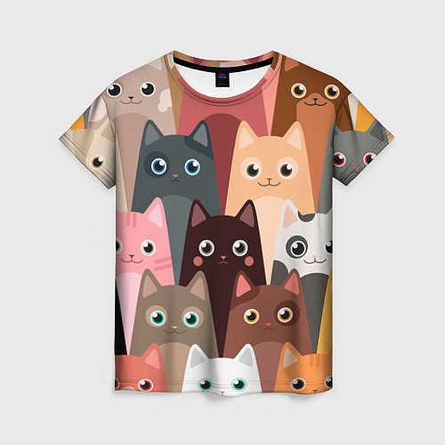 Женская футболка Котики мультяшные / 3D-принт – фото 1