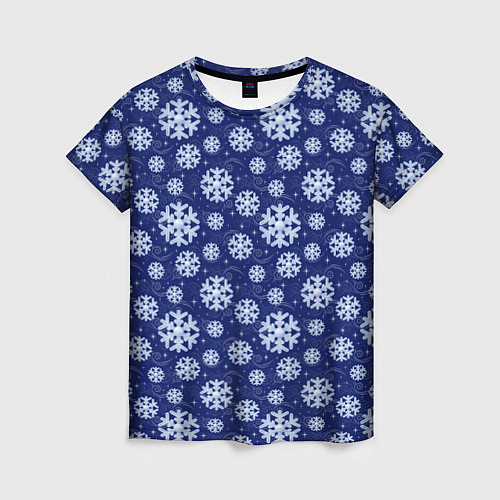 Женская футболка Снежинки / 3D-принт – фото 1