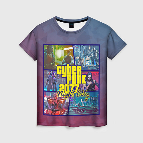 Женская футболка Cyberpunk 2077 Night City / 3D-принт – фото 1