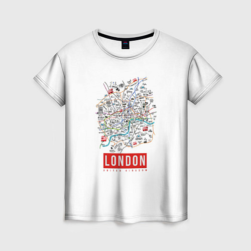 Женская футболка Лондон / 3D-принт – фото 1