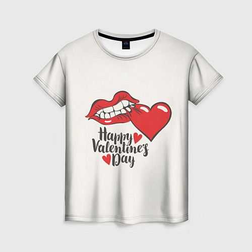 Женская футболка Happy Valentines Day / 3D-принт – фото 1