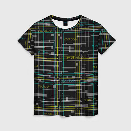 Женская футболка Cyberpunk Tartan / 3D-принт – фото 1