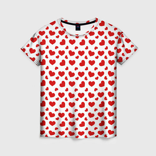 Женская футболка Сердечки / 3D-принт – фото 1