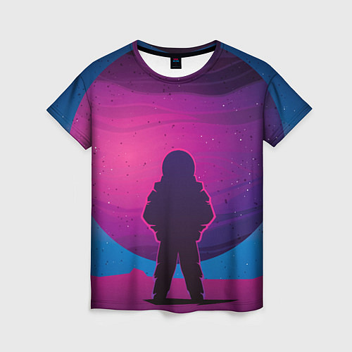 Женская футболка Космонавт на лиловой планете / 3D-принт – фото 1