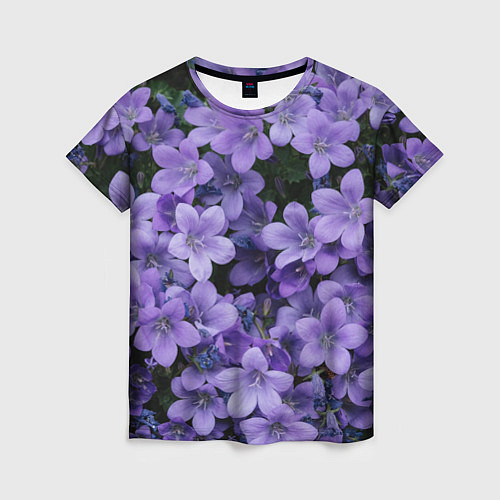 Женская футболка Фиолетовый цвет весны / 3D-принт – фото 1