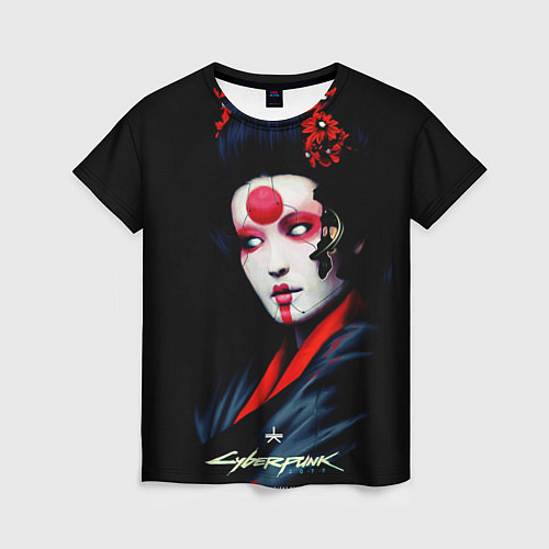 Женская футболка Cyberpunk 2077 самурай / 3D-принт – фото 1