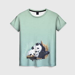 Футболка женская Акварельные панды, цвет: 3D-принт