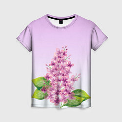 Женская футболка Акварельная сирень
