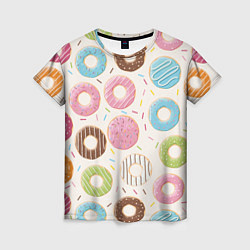 Футболка женская Пончики Donuts, цвет: 3D-принт