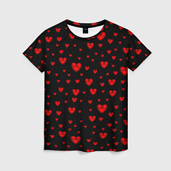 Женская футболка Красные сердца